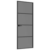 Interior Door 76 x 201.5 cm Tempered Glass and Aluminium 42054101