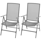 Reclining Chair Set of 2 Anthracite E-coated, powder-coated steel 42716