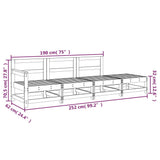 4 Piece Garden Lounge Set Grey Solid Wood Pine 825536