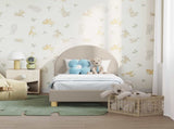 Toddler Bed Frame with Headboard Light Grey 70 x 140 cm 42011026