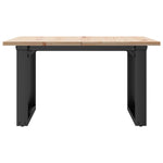 ZNTS Coffee Table O-Frame 70x70x40 cm Solid Wood Pine and Steel 3282661