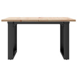 ZNTS Coffee Table O-Frame 70x70x40 cm Solid Wood Pine and Steel 3282661