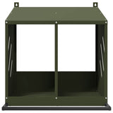 Chicken Nesting Box with 2 Compartments Olive Green Metal 864347
