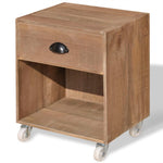 ZNTS Nightstand 2 pcs Brown Solid Wood 243162