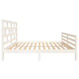 3101294 Bed Frame without Mattress White Solid Wood 160x200 cm