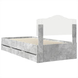 Bed Frame with Drawer Concrete Grey 75 x 190 cm Engineer Wood 3413057