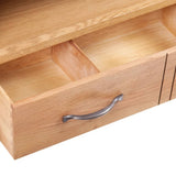 TV Cabinet with Drawer 88 x 42 x 46 cm Solid Oak Wood 241676