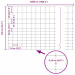 Field Fence Silver 50 x 1.4 m Galvanised steel 42005843