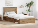 Bed Frame Artisian Oak 100 x 200 cm Solid Pine Wood 3409798