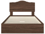 Storage Bed with Drawer Brown Oak 90 x 190 cm Engineered Wood 3413554