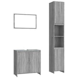 3 Piece Bathroom Furniture Set Grey Sonoma Engineered Wood 3152720
