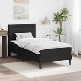 Bed Frame with LED Strip Lights Black 90 x 190 cm Faux Leather 3415283