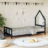 Kids Bed Frame Black 90x200 cm Solid Wood Pine 834569