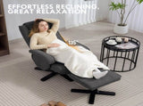 Rocker Swivel Recliner Chair with Footstool - Charcoal Grey Velvet T3398P341419