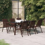 7 Piece Garden Dining Set Brown and Black 3095990