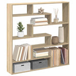 ZNTS Wall Cube Shelf 7 Compartments Sonoma Oak Engineered Wood 860024