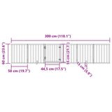 Dog Gate with Door Foldable 6 Panels Black 300 cm Poplar Wood 352189