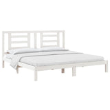 Bed Frame without Mattress White 200x200 cm Solid Wood Pine 3104369