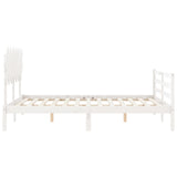 Bed Frame without Mattress White King Size Solid Wood 3195292