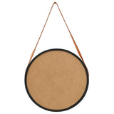 Wall Mirror with Strap 50 cm Black 320367