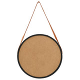 Wall Mirror with Strap 50 cm Black 320367