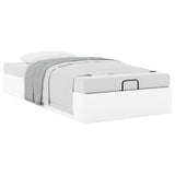 Ottoman Bed Frame without Mattress White Single Faux Leather 3310828