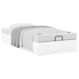 Ottoman Bed Frame without Mattress White Single Faux Leather 3310828