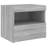 Bedside Cabinets with LED Lights 2 pcs Grey Sonoma 50x40x45 cm 836774