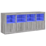 Sideboard with LED Lights Grey Sonoma 163x37x67 cm 3209077