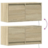 TV Wall Cabinet with LED Lights Sonoma Oak 80x31x35 cm 852357