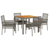 Garden Dining Set 5 pcs Grey Poly rattan 3334910