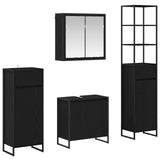 Bathroom Furniture Set with Drawer Black Oak Engineered Wood 3403052