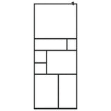 Walk-in Shower Wall with Shelf Black 80x195 cm ESG Glass&Aluminium 3185449