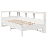 Bookcase Bed without Mattress White 100x200 cm Solid Wood Pine 3324428