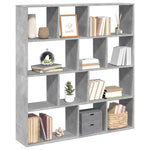 Book Cabinet Concrete Grey 132x29x141.5 cm Engineered Wood 3310310