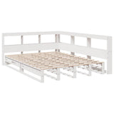 Bookcase Bed without Mattress White 140x190cm Solid Wood Pine 3324512