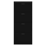 Shoe Cabinet Black 63x24x147 cm Engineered Wood 342544