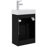 Bathroom Vanity Unit with Tap Black Oak 40.5 x 22.5 x 62 cm 889522