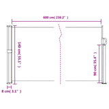 Retractable Side Awning Terracotta 140x600 cm 4004513