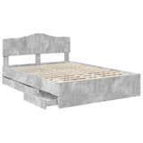 Bed Frame with Drawer Concrete Grey 160 x 200 cm Engineer Wood 3412987