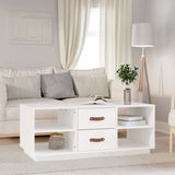 Coffee Table White 100x50x41 cm Solid Wood Pine 818271