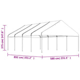 Gazebo with Roof White 8.92x5.88x3.75 m Polyethylene 3155520