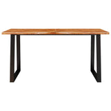 Dining Table with Live Edge 160x80x75 cm Solid Wood Acacia 353290