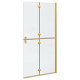 Walk-In Shower Wall Folding Gold 100 x 6.5 x 190 cm 42017972