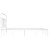 Bed Frame White Steel 140x190cm Bed Frame Rectangular 352627