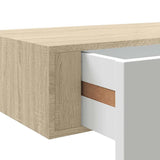 330250 Wall Drawer Shelves 2 pcs Oak and White 40x23,5x10cm MDF