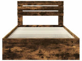 Bed Frame with Headboard Smoked Oak 75 x 190 cm Solid Pine Wood 3411475