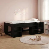 Kids'Bed Frame with Storage Black Oak 90 x 190 cm 3422628