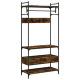 Wardrobe with Drawers Smoked Oak 89x39x184.5 cm Engineered Wood 838955