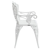 Garden Bench White Cast Aluminium, Cast Iron 108 cm width 317742